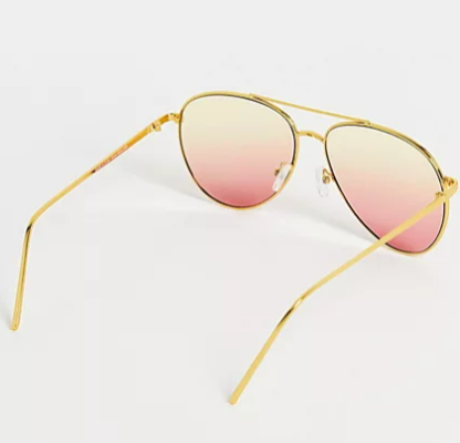 ASOS DESIGN oversized aviator fashion glasses in ombre