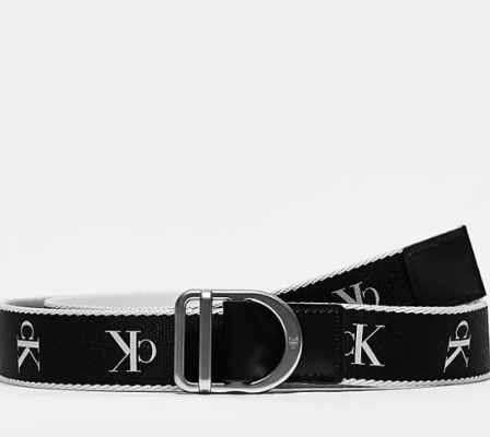 Calvin Klein Jeans d-ring slider belt in black