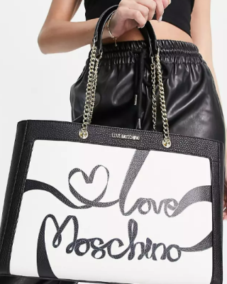 Love Moschino script logo tote bag in multi