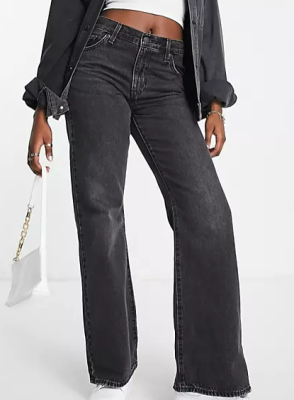 Levi's baggy straight leg jean in washed black