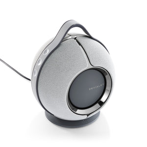 Devialet Mania Light Grey On Charging Cradle