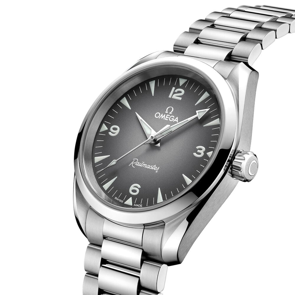 OMEGA Seamaster Railmaster 38mm Grey Dial Steel Bracelet Watch image number 1