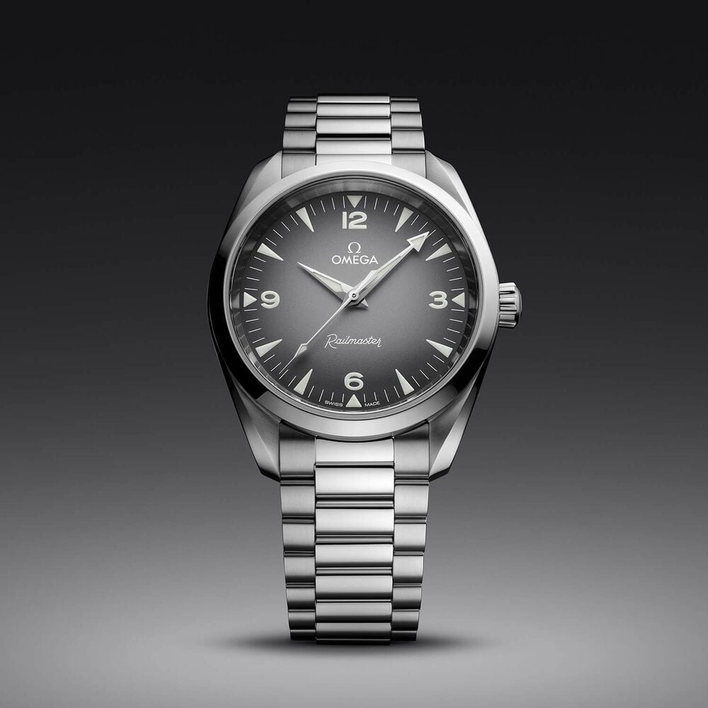 OMEGA Seamaster Railmaster 38mm Grey Dial Steel Bracelet Watch image number 4