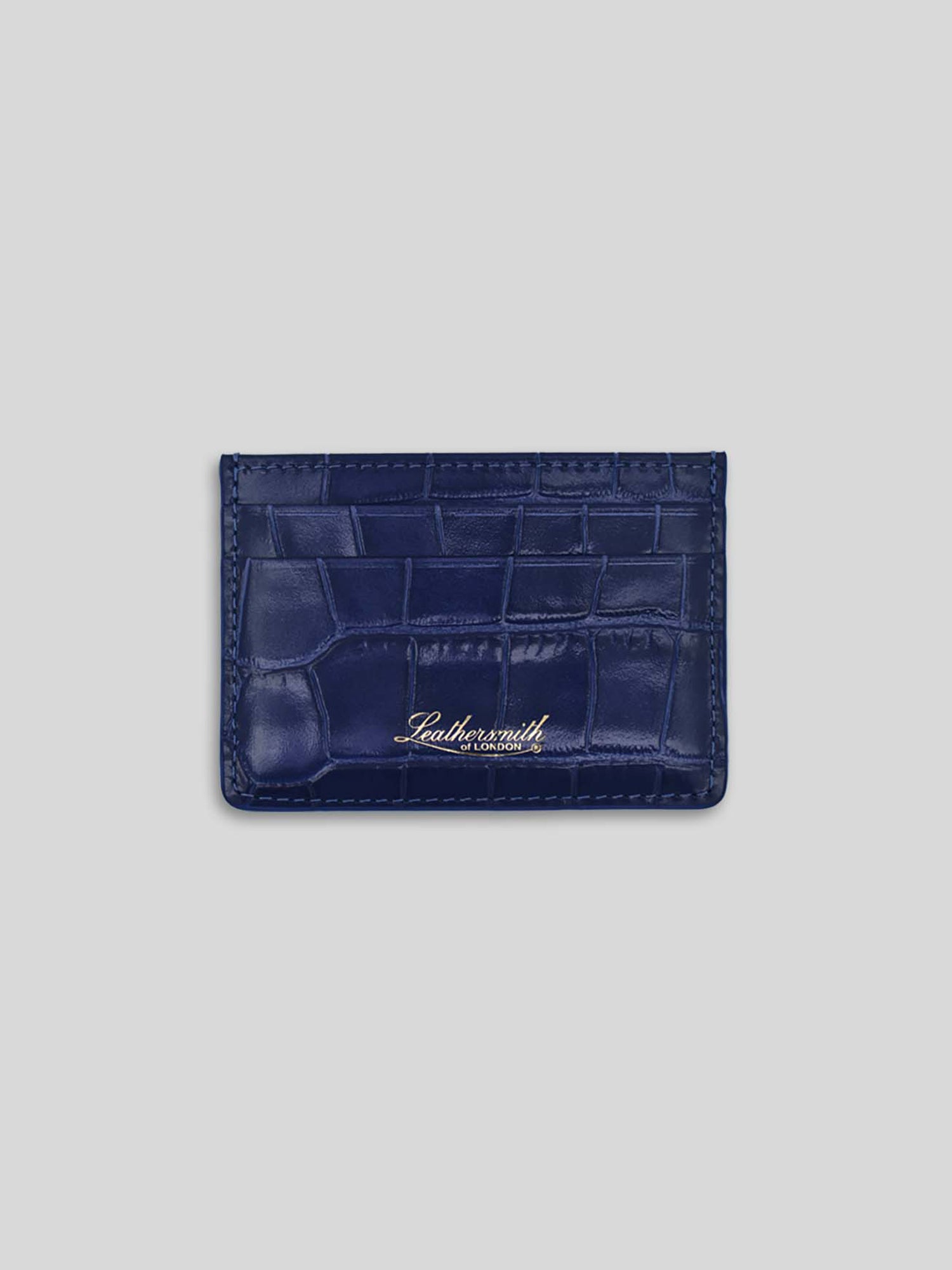 CROC DOUBLE-SIDED CARD HOLDER BLUE INK