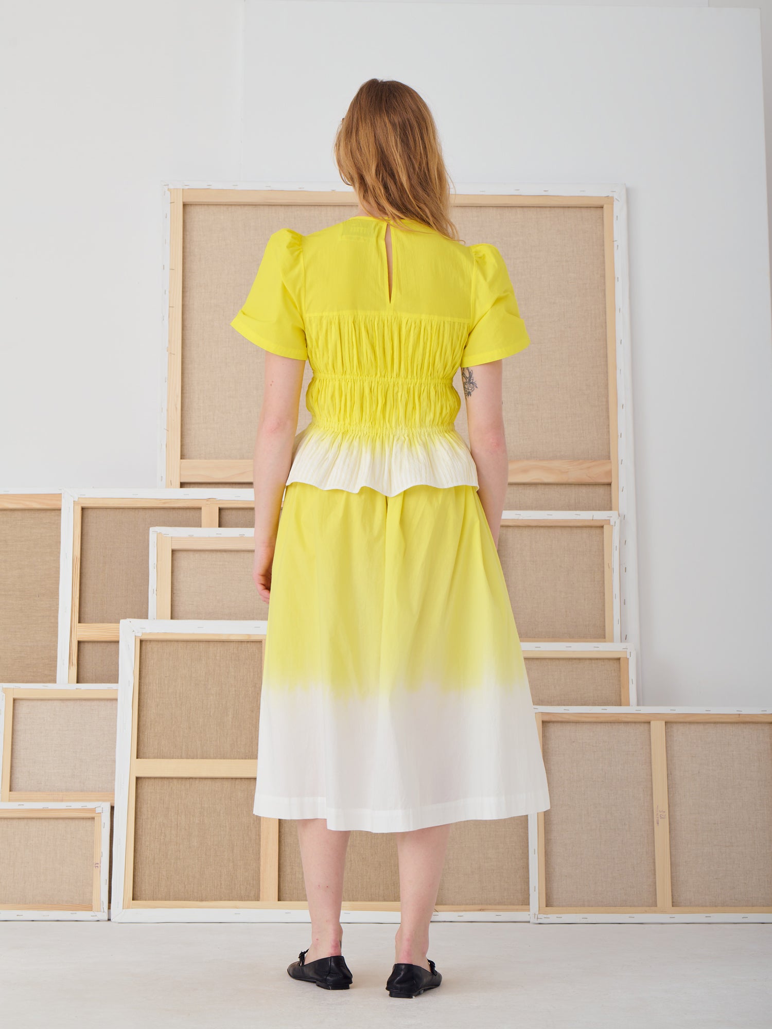 MONA DIP DYE SKIRT YELLOW - Image 2