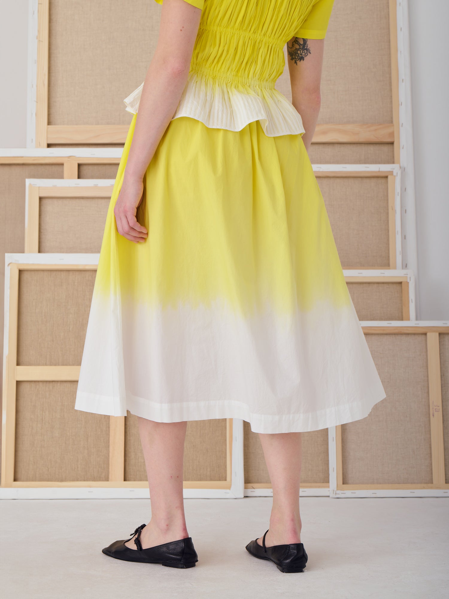 MONA DIP DYE SKIRT YELLOW - Image 3