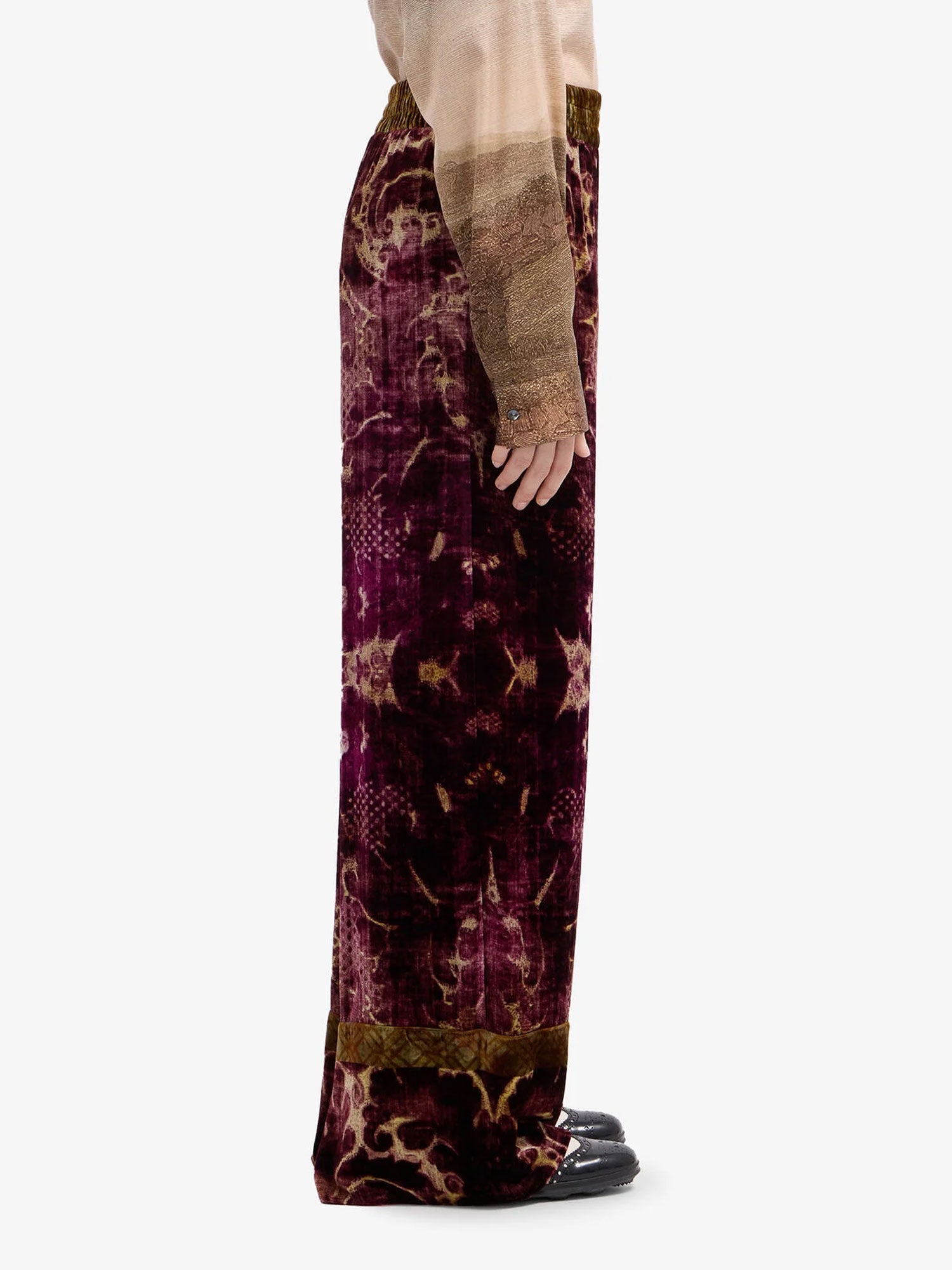 KANADA VELVET PANTS PINK FLORAL