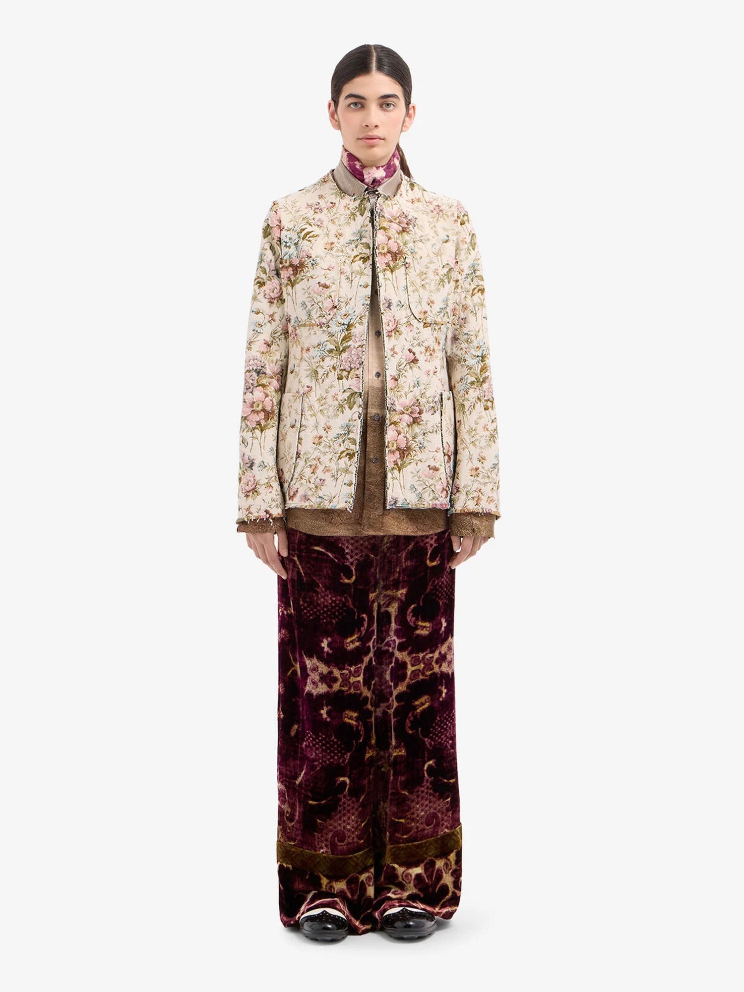 KANADA VELVET PANTS PINK FLORAL - Image 5