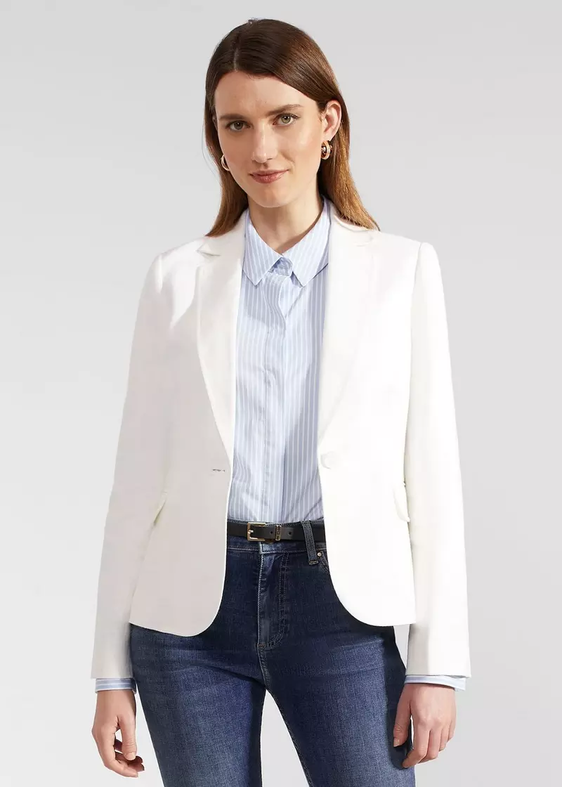 Petite Blake Linen Jacket, Ivory, hi-res
