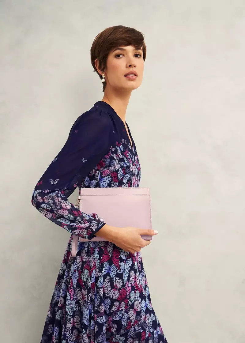 Catherine Leather Wristlet, Dusky Pink, hi-res