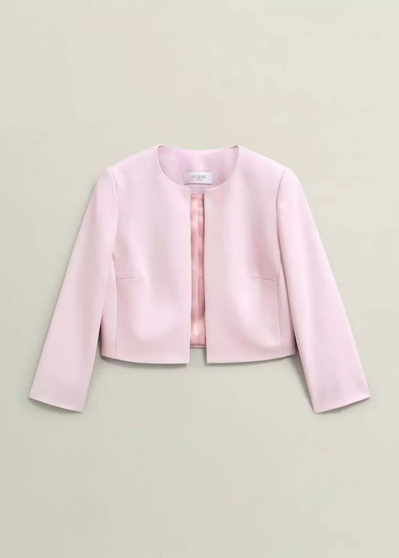 Elize Crepe Jacket, Pale Pink, hi-res