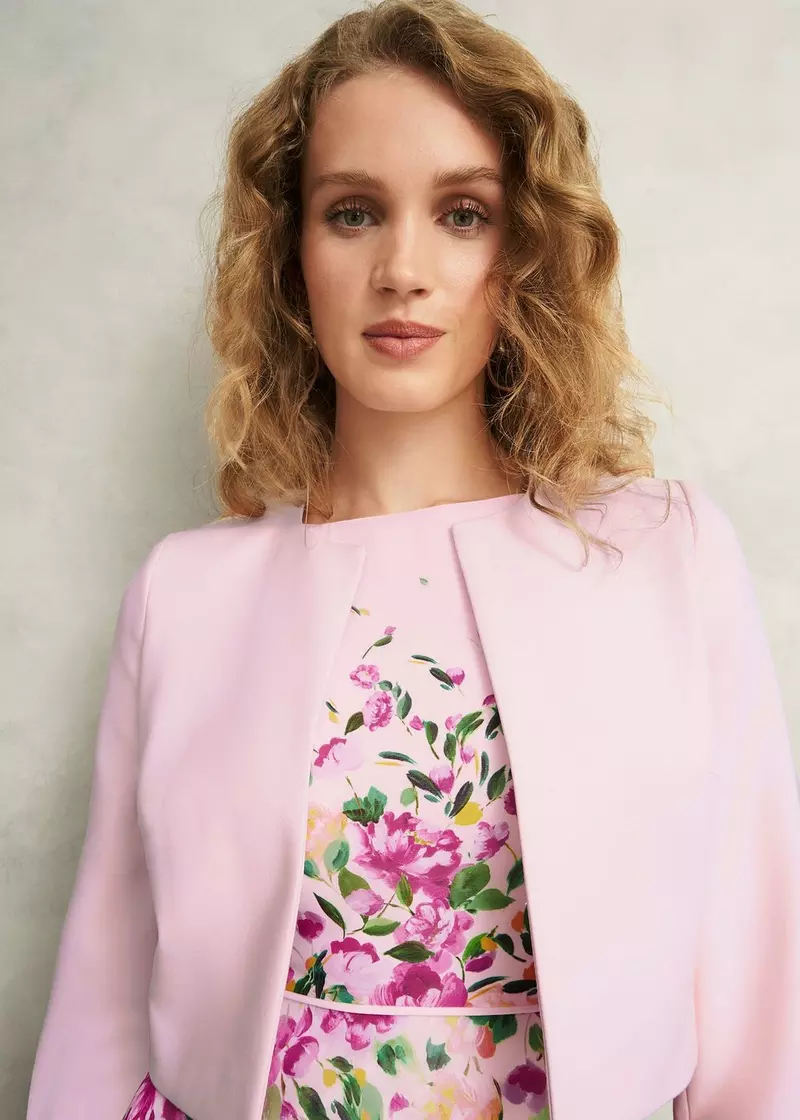 Elize Crepe Jacket, Pale Pink, hi-res