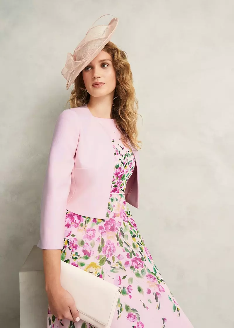 Elize Crepe Jacket, Pale Pink, hi-res