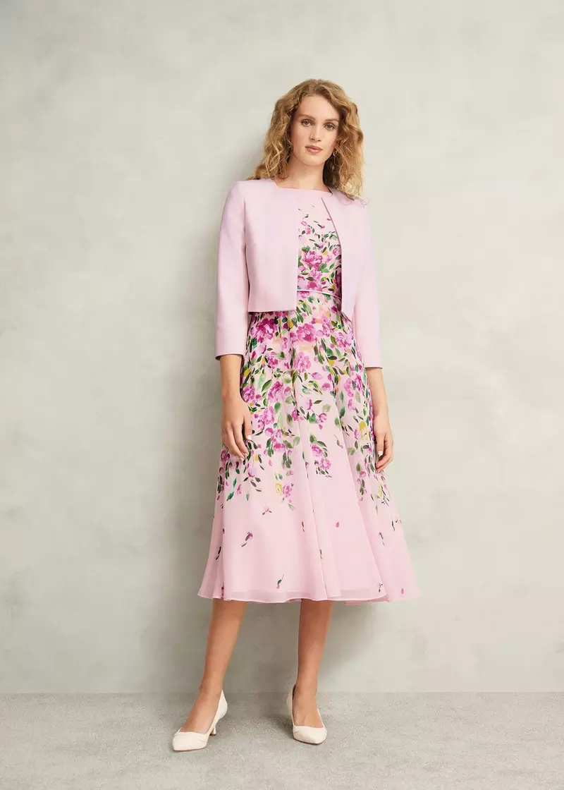 Elize Crepe Jacket, Pale Pink, hi-res