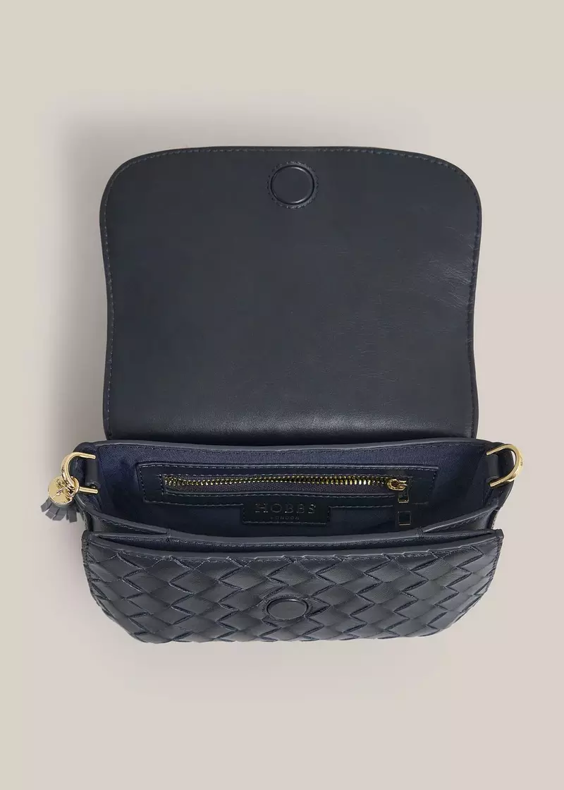 Berwick Woven Leather Crosbody Bag, Hobbs Navy, hi-res