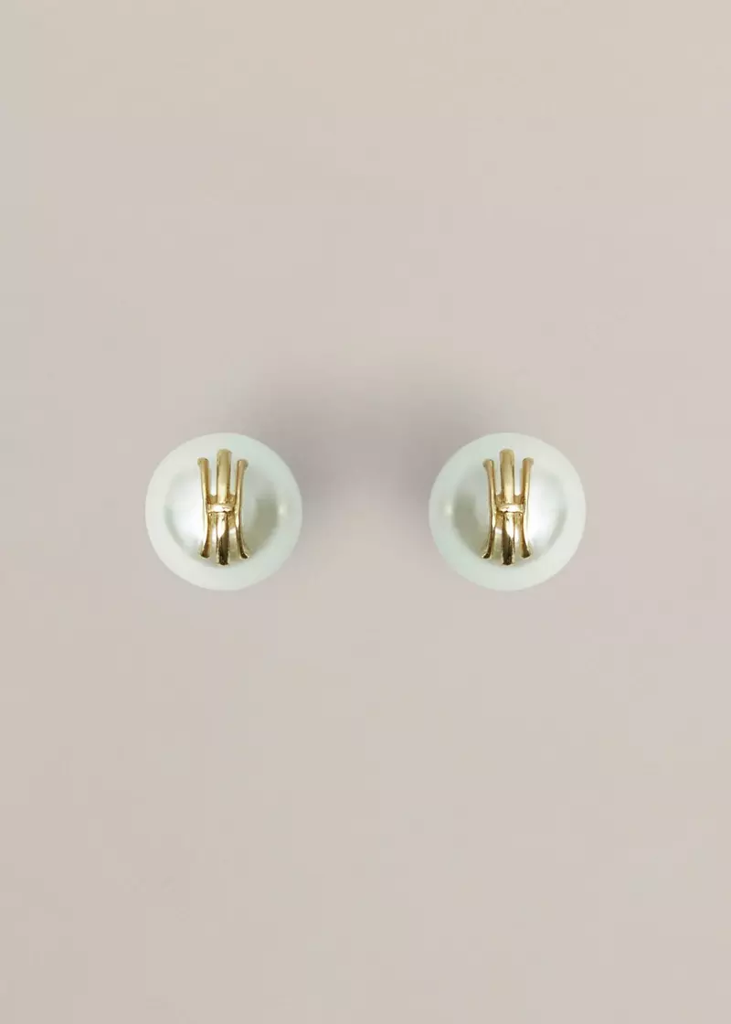 Bette Stud Earrings, Ivory Gold, hi-res
