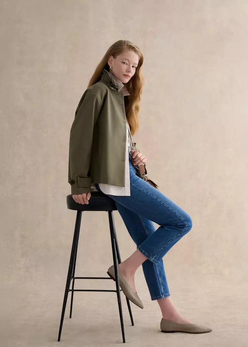 Petite Frida Shower Resistant Trench Coat, Olive Green, hi-res