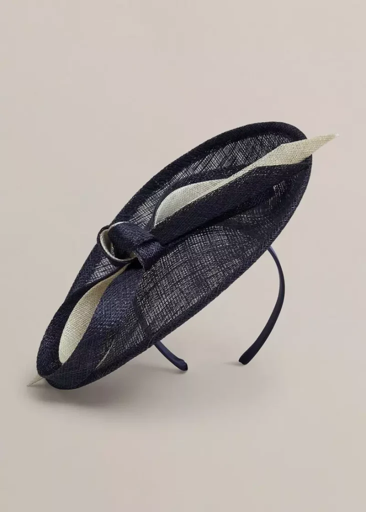 Bella Fascinator, Navy Ivory, hi-res