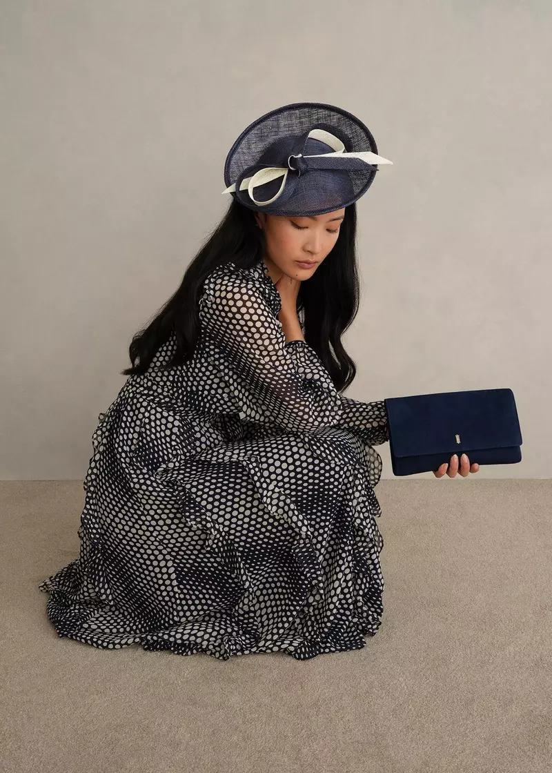 Bella Fascinator, Navy Ivory, hi-res