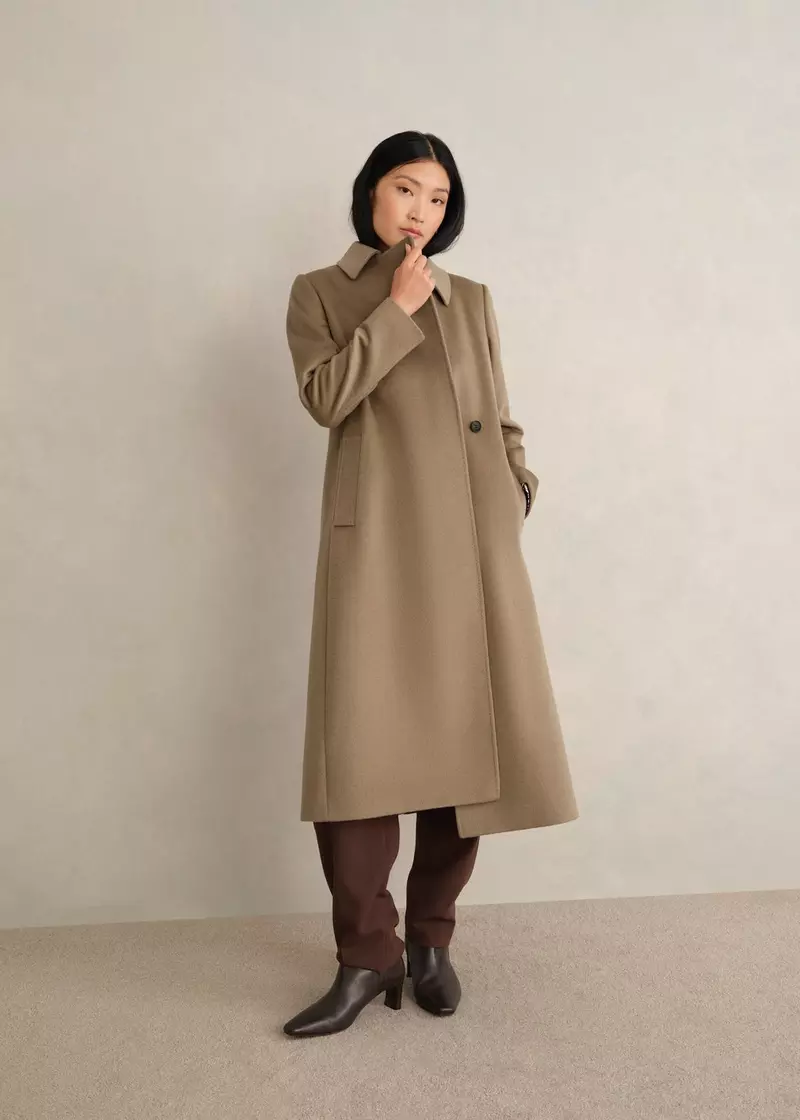 Livia Wool Wrap Coat, Neutral, hi-res