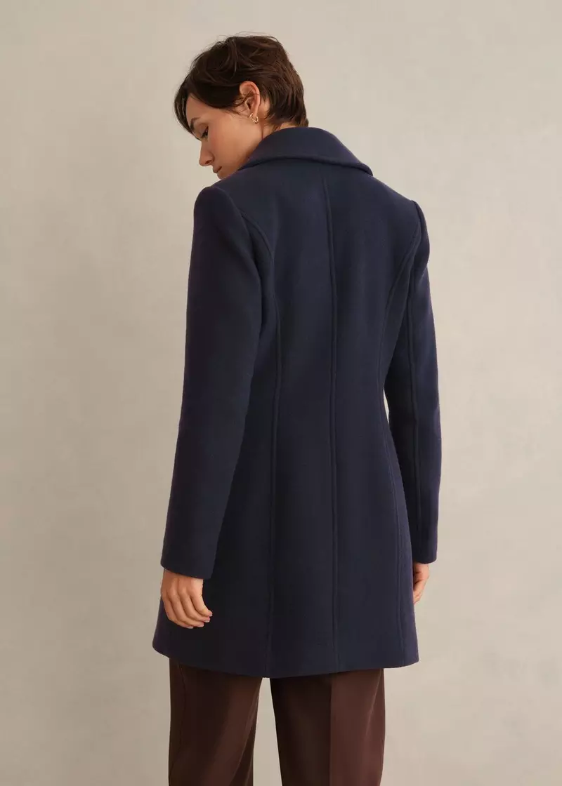 Betsy Cashmere Blend Coat, Navy, hi-res