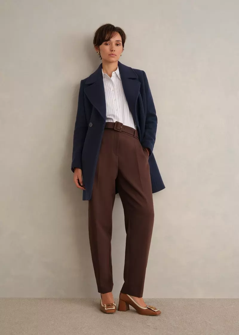 Betsy Cashmere Blend Coat, Navy, hi-res