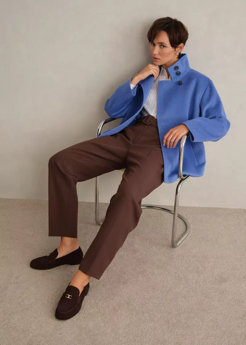 Remi Wool Blend Funnel Neck Jacket, Thistle Blue, hi-res