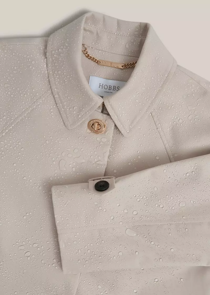 Vivienne Shower Resistant Trench Coat, Buff Grey, hi-res