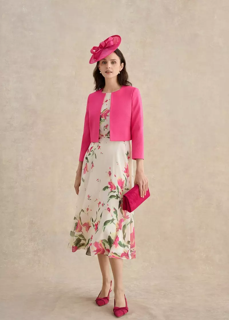 Elize Textured Jacket, Bright Pink, hi-res