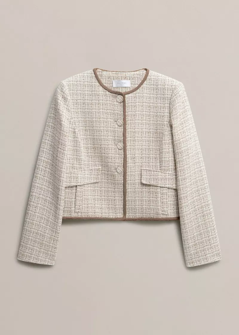 Carey Tweed Jacket, Camel Ivory, hi-res