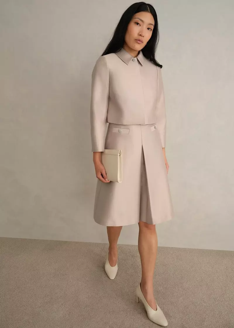 Avery Wool Silk Jacket, Oyster, hi-res