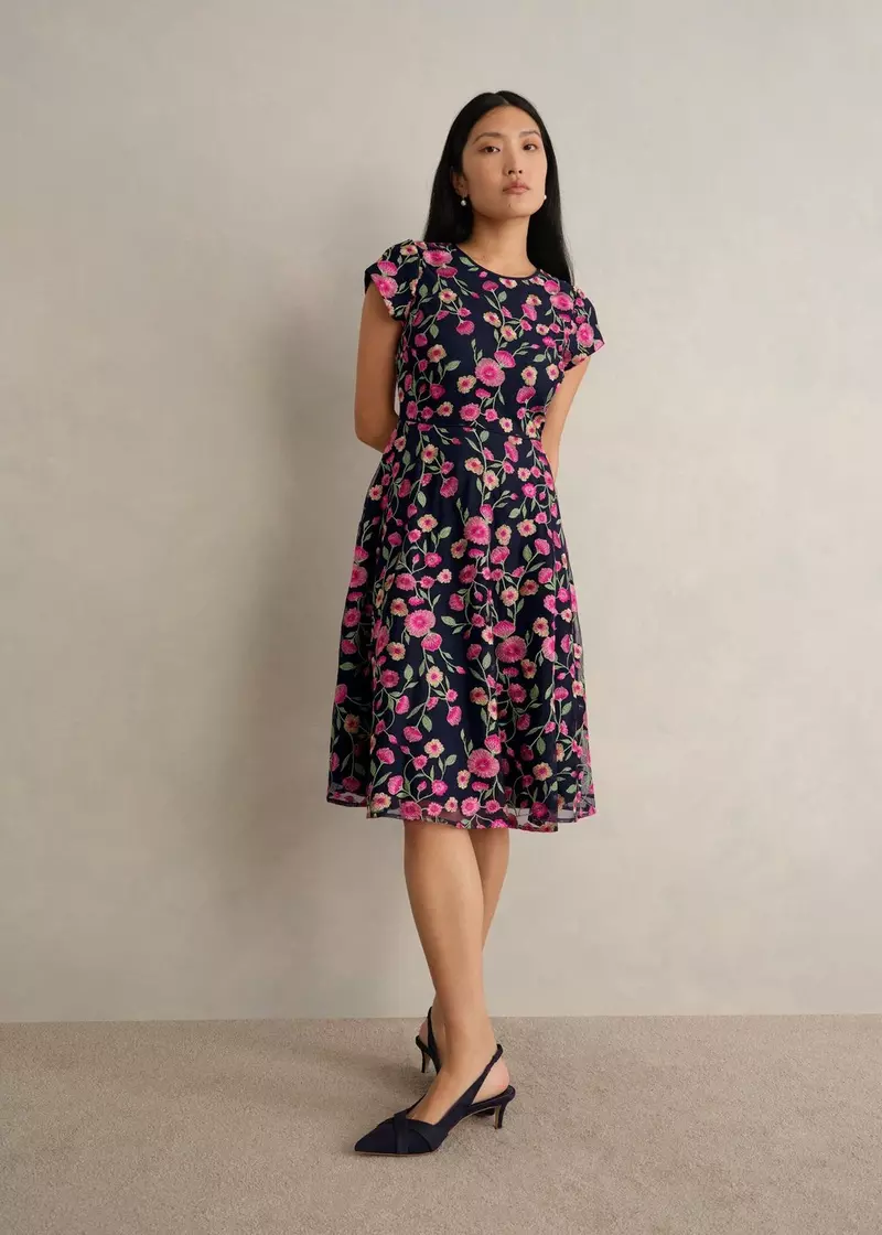 Tia Embroidered Dress, Midnight Multi, hi-res