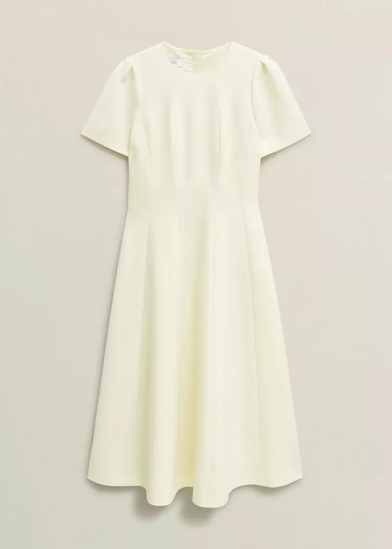 Eliana Seam Detail Dress, Pale Yellow, hi-res
