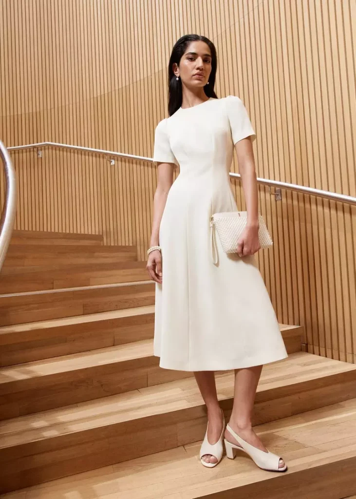 Eliana Seam Detail Dress, Pale Yellow, hi-res