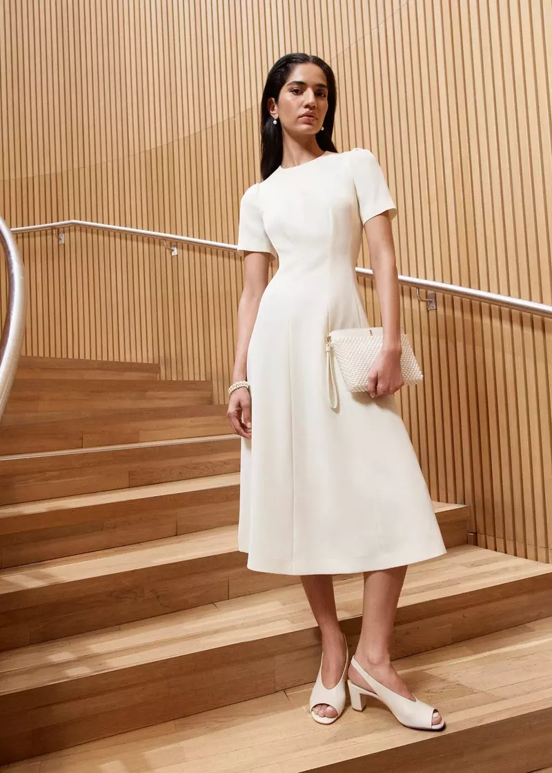 Eliana Seam Detail Dress, Pale Yellow, hi-res