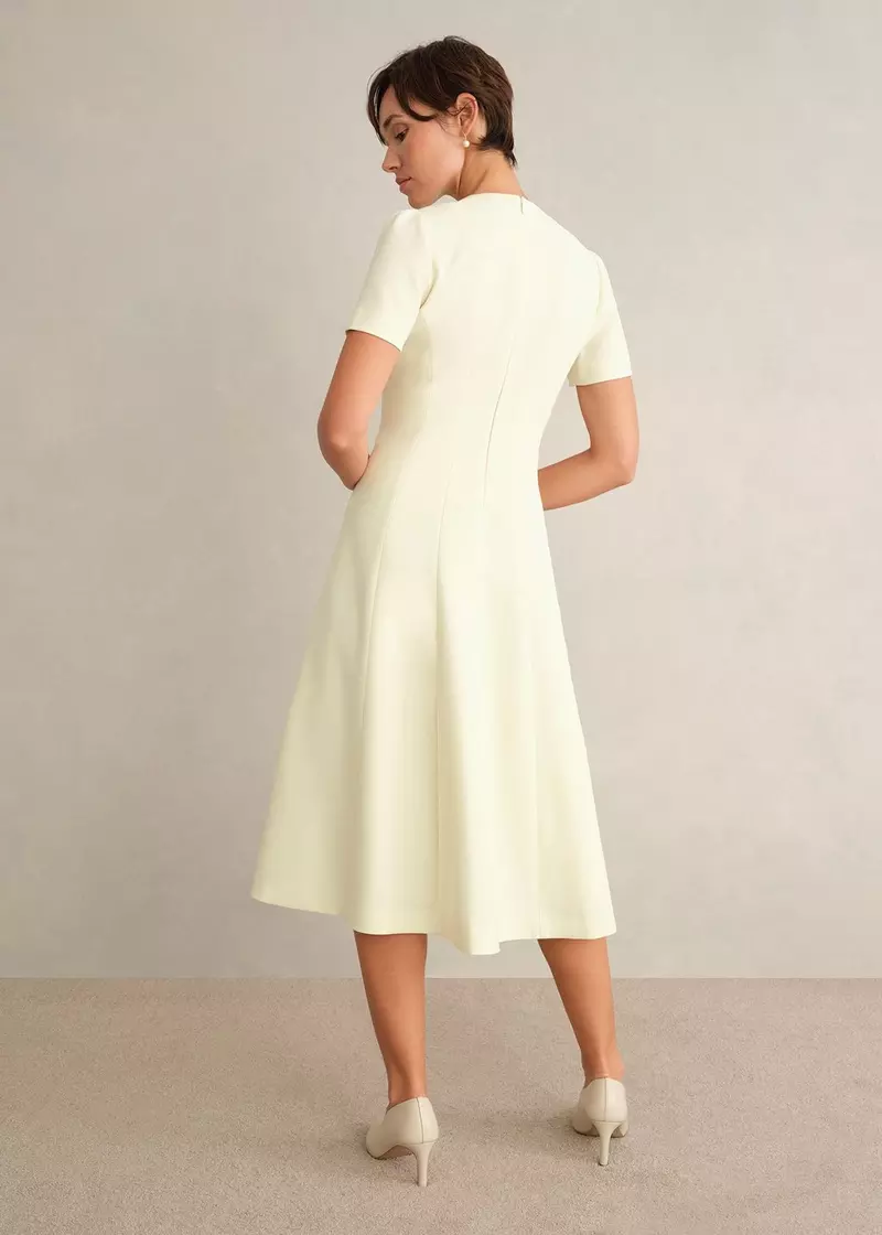 Eliana Seam Detail Dress, Pale Yellow, hi-res