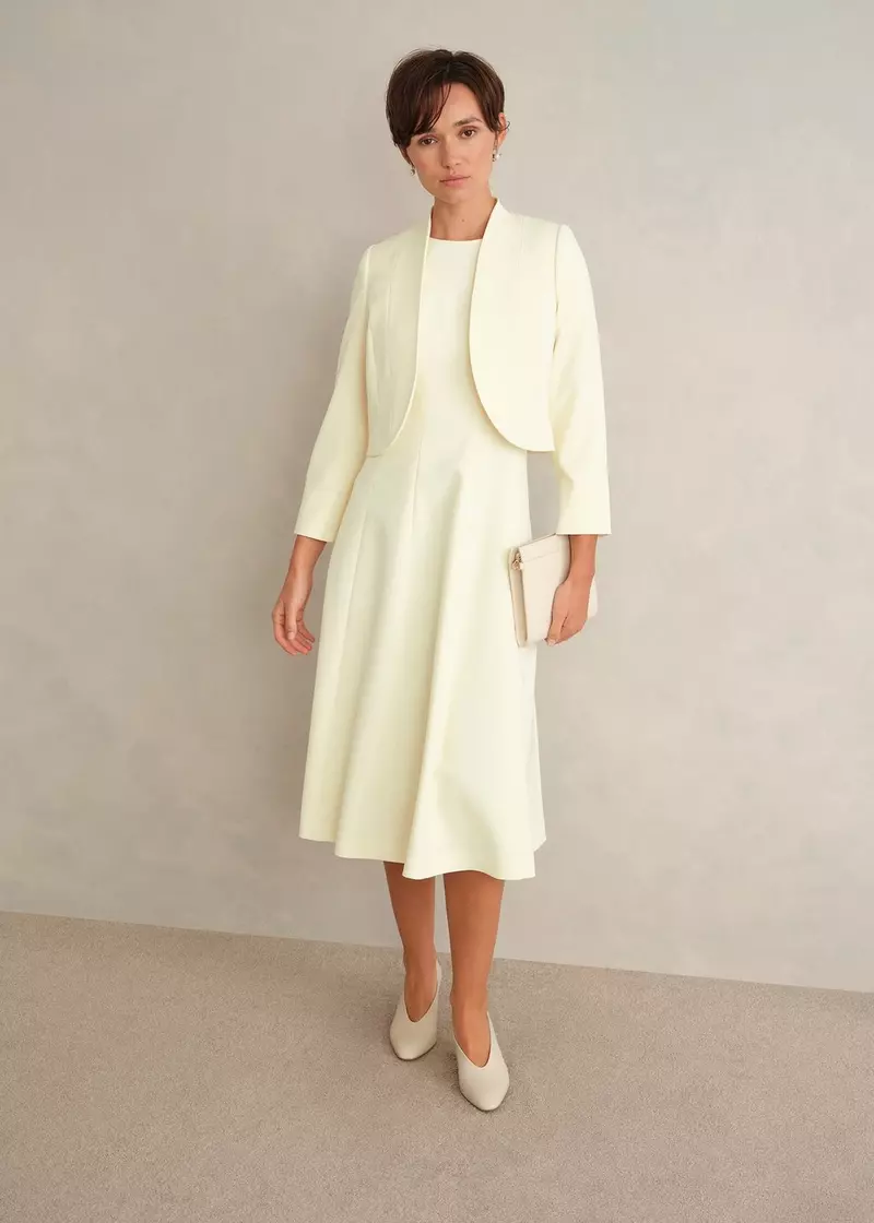 Eliana Seam Detail Dress, Pale Yellow, hi-res