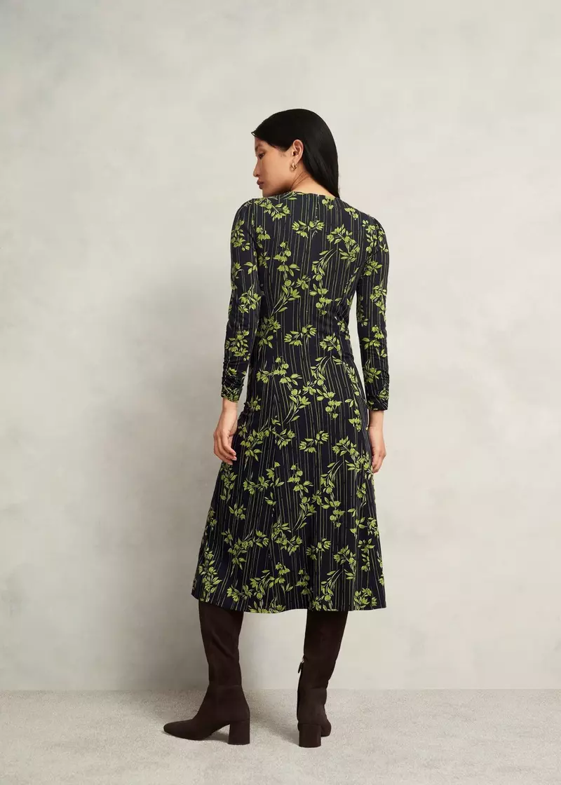 Alison Jersey Dress, Navy Green, hi-res