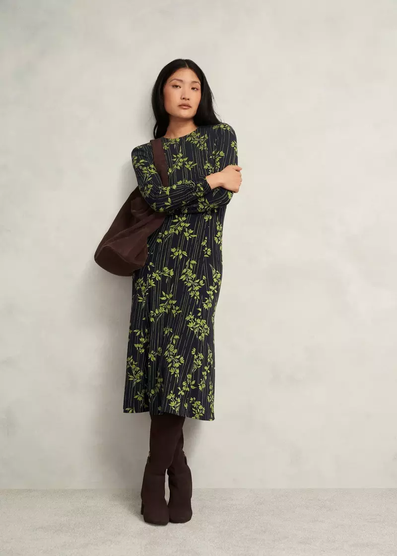 Petite Alison Jersey Dress, Navy Green, hi-res