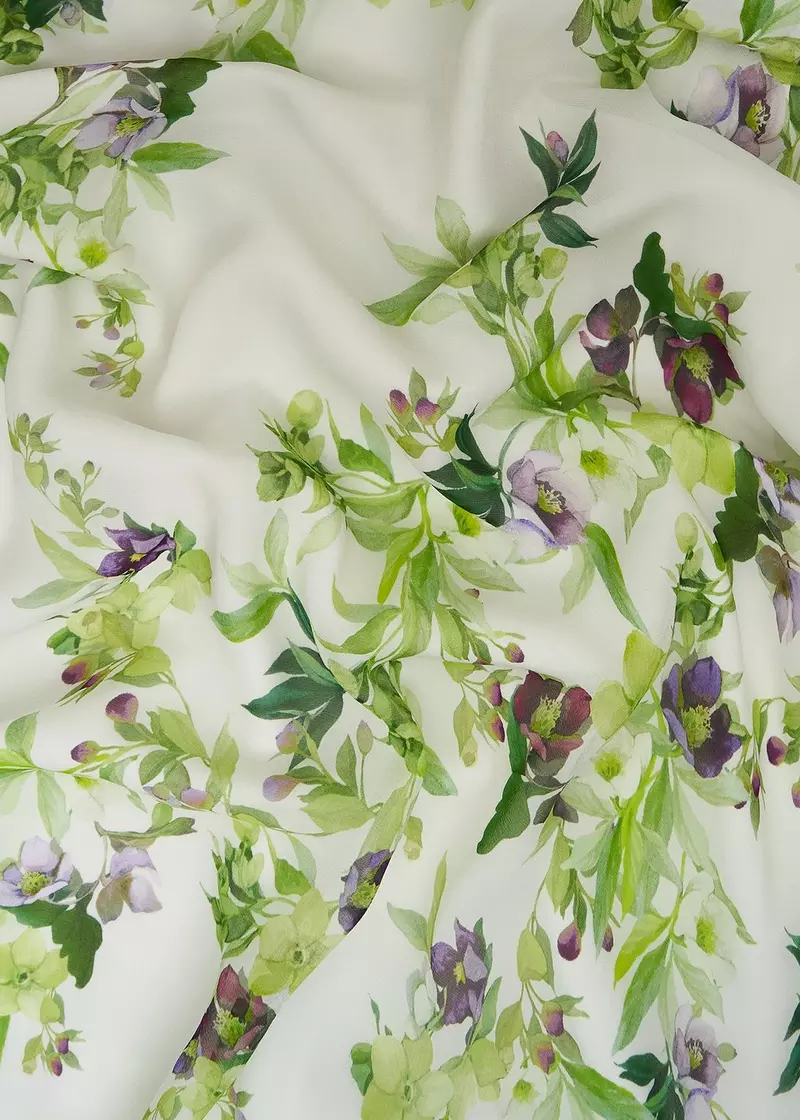 Petite Pia Silk Floral Dress, Ivory Multi, hi-res