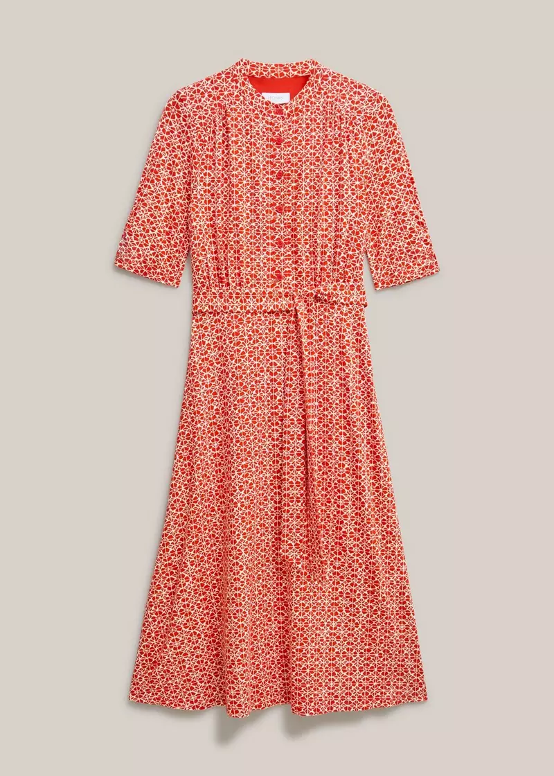 Cathy Jersey Dress, Red Ivory, hi-res