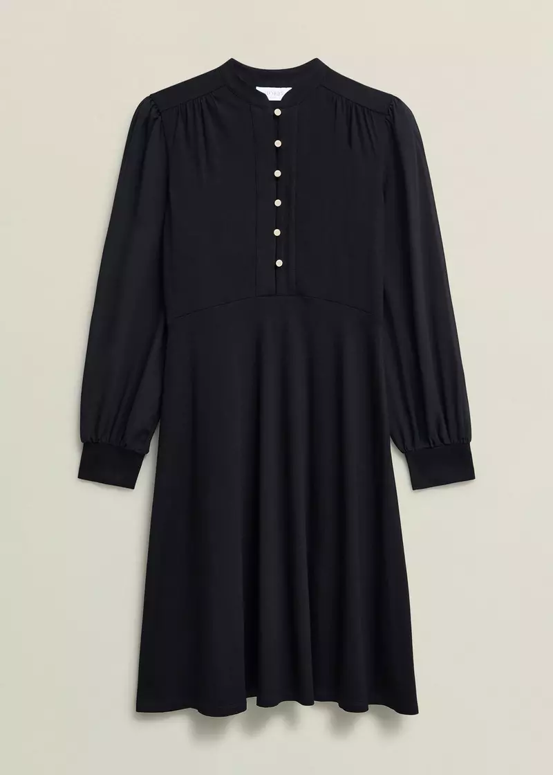 Liberty Jersey Dress, Black, hi-res