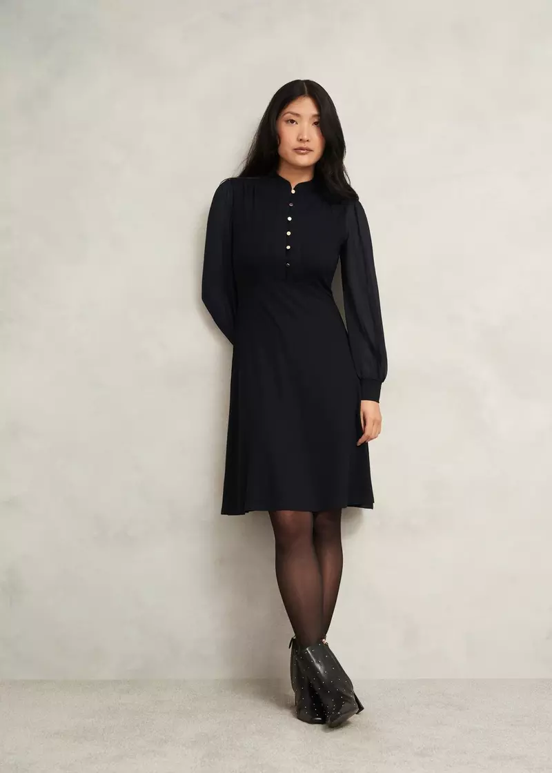 Liberty Jersey Dress, Black, hi-res