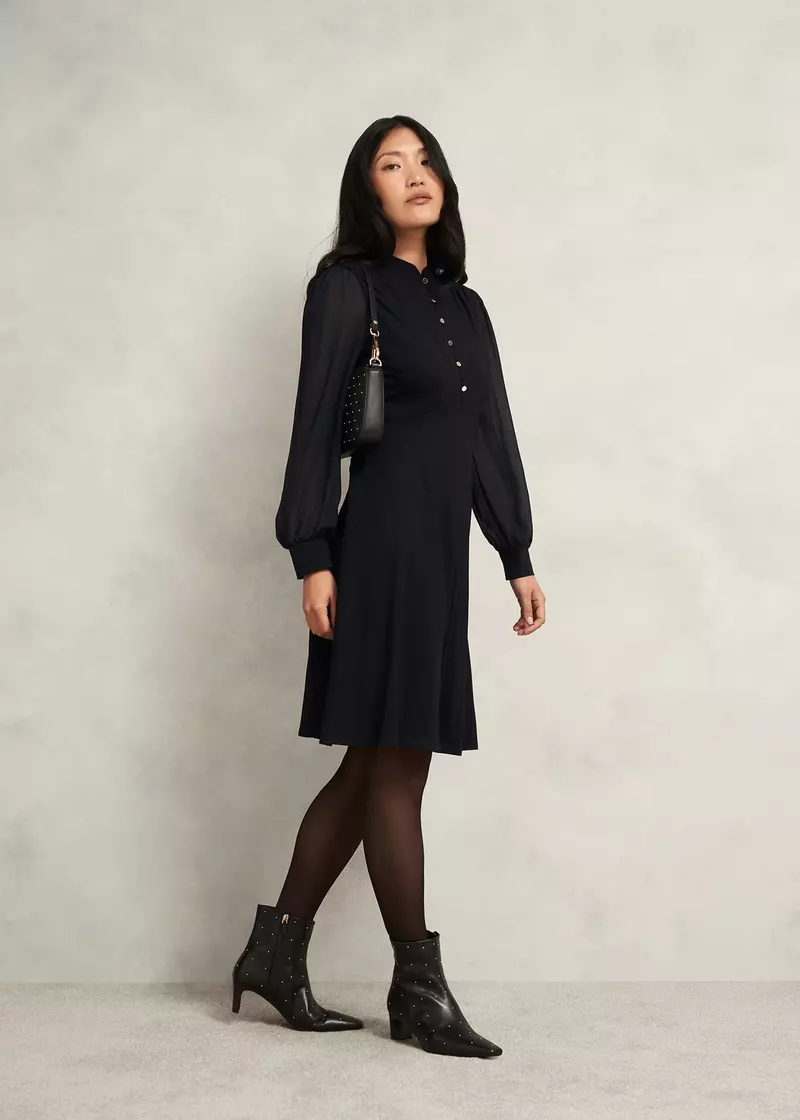 Liberty Jersey Dress, Black, hi-res