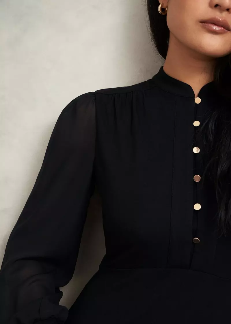 Liberty Jersey Dress, Black, hi-res