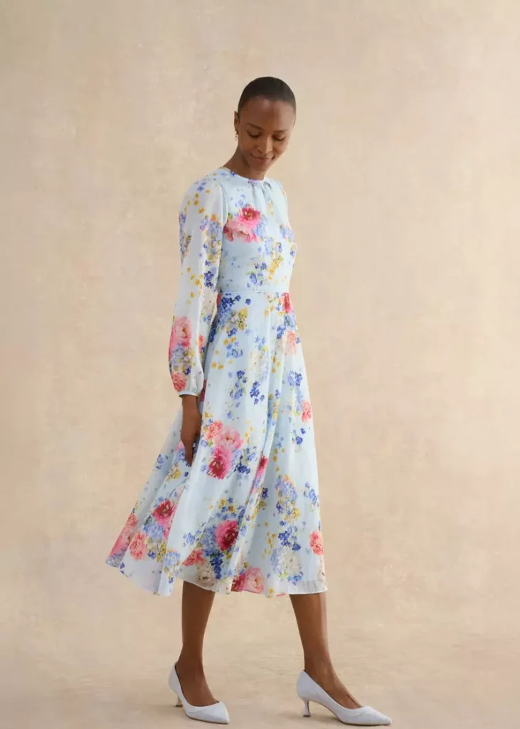 Constance Dress, Pale Blue Multi, hi-res