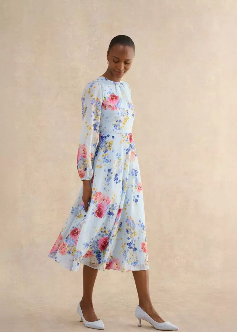 Constance Dress, Pale Blue Multi, hi-res