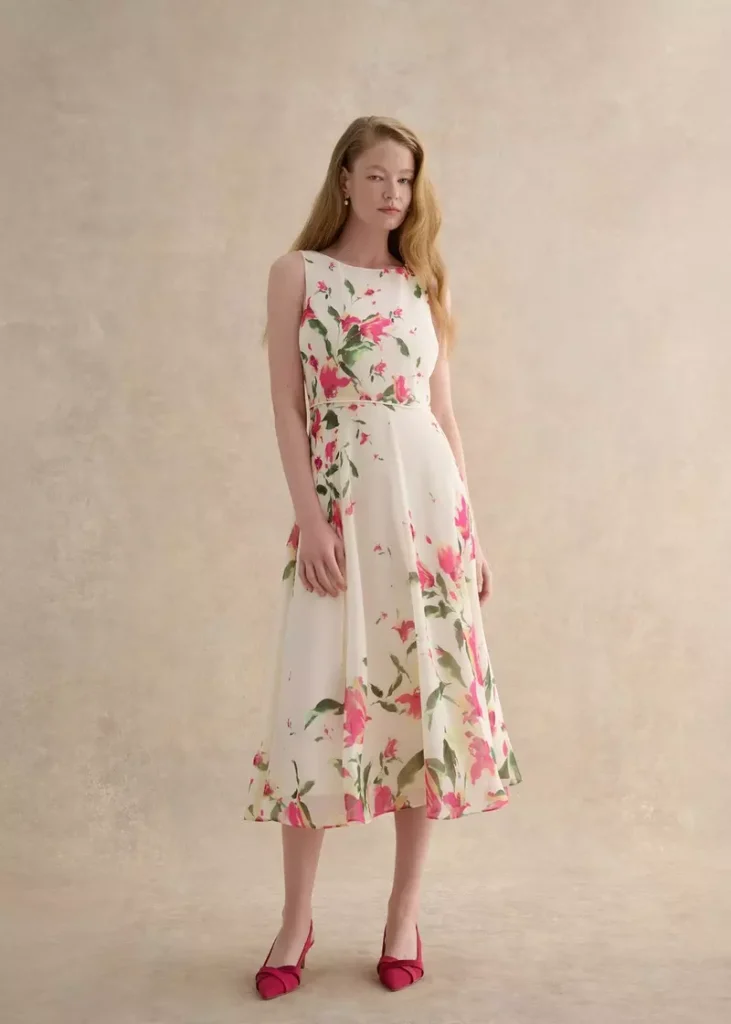 Carly Floral Dress, Cream Multi, hi-res