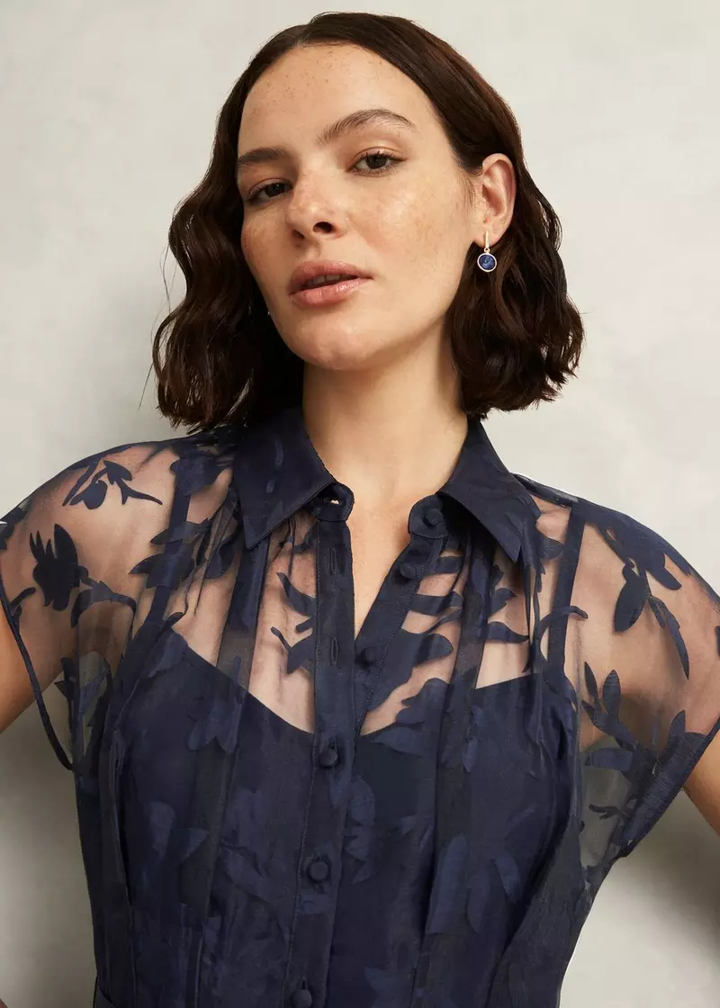 Petite Tess Shirt Dress, Midnight Navy, hi-res