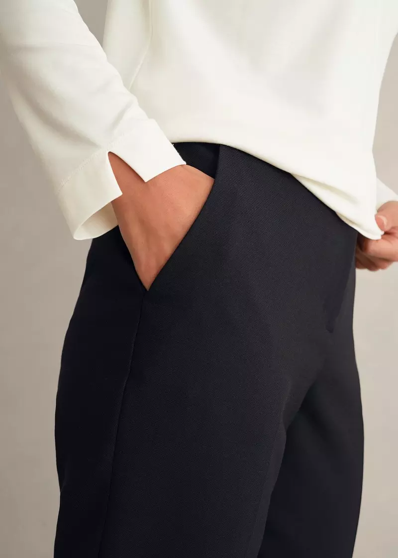 Lisette Wool Blend Trousers, Black, hi-res